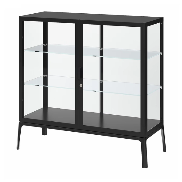 MILSBO Glass-door cabinet - anthracite 39 3/4x39 3/8 "