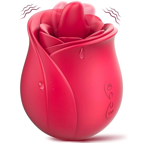 Rose Toy for Women, KUSHOR Licking Vibrator Woman Most Pleasure with 7 Modes, G Spot Vibrator Adult Sensory Toys, Nipple Clitoral Stimulator, Sex Toys for Couple Set Adult Sex Toys & Games