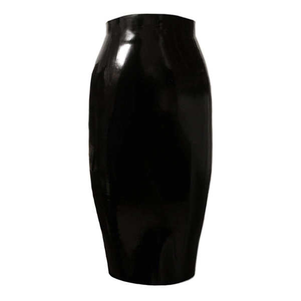 Latex Lady P Pencil Skirt in supatex black