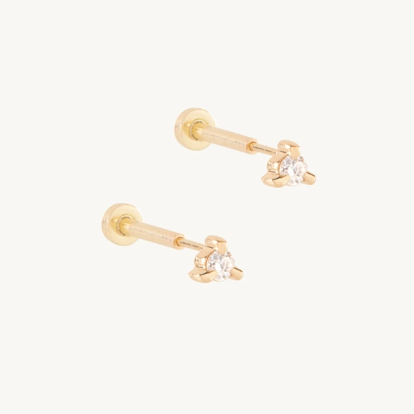 Flat Back Petite Angel Hair Stud (pair)