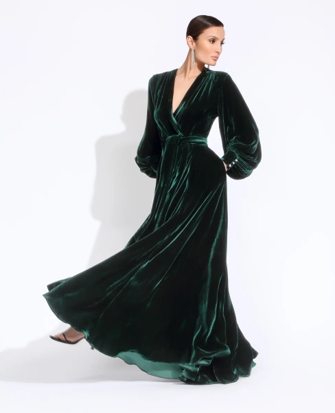 Forest Limited Edition Silk Velvet Beverly Dressing Gown PRE-ORDER FOR NOVEMBER DELIVERY 