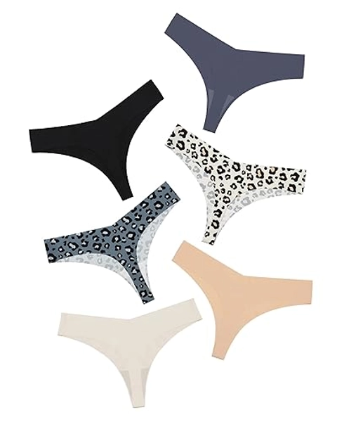 DEANGELMON Seamless Thongs for Women No Show Thong Underwear Women Comfortable Multiple Pack