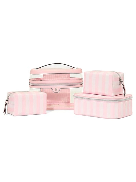 Iconic Stripe Pink 4 in 1 Makeup Bag