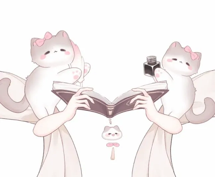 Read book with cats arm asset by イコ💫iko (@IKOIKO)