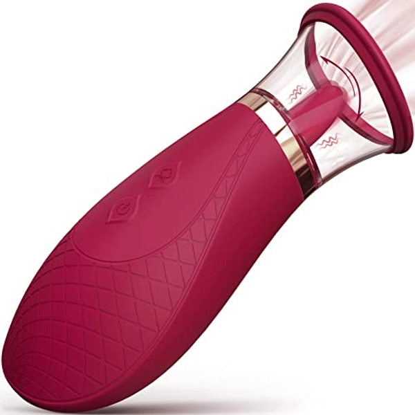 Clitoral Sucking Vibrator Sex Toys, 3 Sucking 9 Licking Modes Nipples Clit Sucker for Quick Orgasm, Tongue Vibrators Adult Toys for Women Couples-Rose