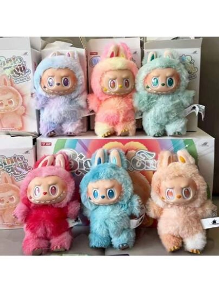 bandai 1pc LABUBU Vinyl Doll Blind Box Female Gift Rap Cloth Play Pendant Clothing Rap Cloth Third Generation Party Heartbeat Macaron Doll Pendant Super Cute [Random Style]