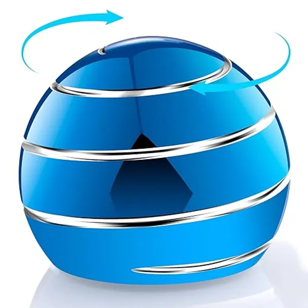 Fidget Spinner Desktop Toys - Kinetic Spinning Ball for Anxiety & ADHD Relief, Optical Illusion Fidget Toys for Adults, Kids, Parents & Friends, Metal Fidgets for Office & Home (1.54in Blue) - Blue-1.54in