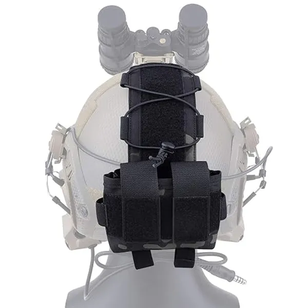 KRYDEX Tactical Helmet Pouch Battery Box Counterweight Pouch Remote Battery Helmet Accessory Storage Bag with Hook and Loop for Tactical Helmet - MCBK