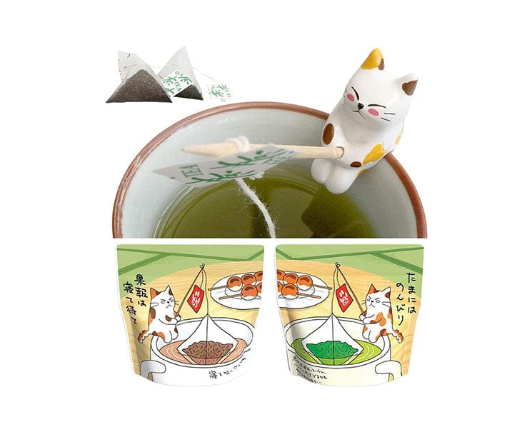 Neko-cha Tea Bag Set: Houjicha and Green Tea