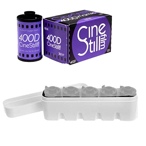 Cinestill 400Dynamic Versatile Color Film 35mm, 36 Exposures - JCH 35mm Film Hard Case - Holds 5 Rolls of Film