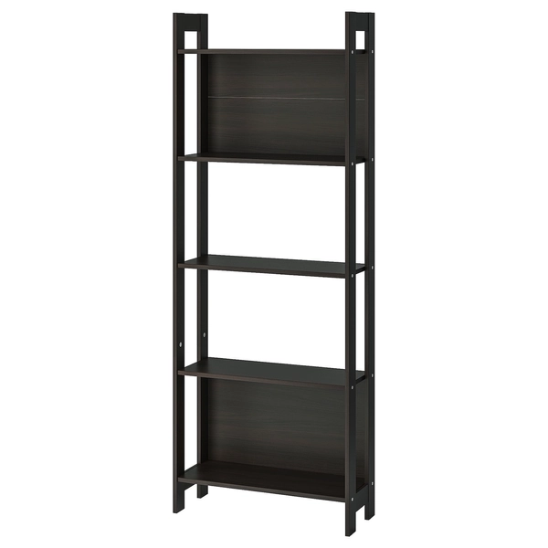 LAIVA Bookcase - black-brown 62x165 cm (24 3/8x65 ")