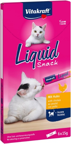 Vitakraft Liquid Snack Tilläggsfoder för Katter, 15 g, Paket med 6