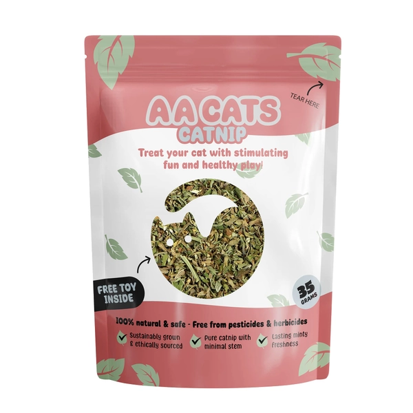 AA Cats - Naturlig premium kattmynta för katter - Hållbart odlad och etiskt anskaffad - kattgodis - kattmynta växt - kattmynta leksaker för katter - kattmynta boll - varaktig minta friskhet