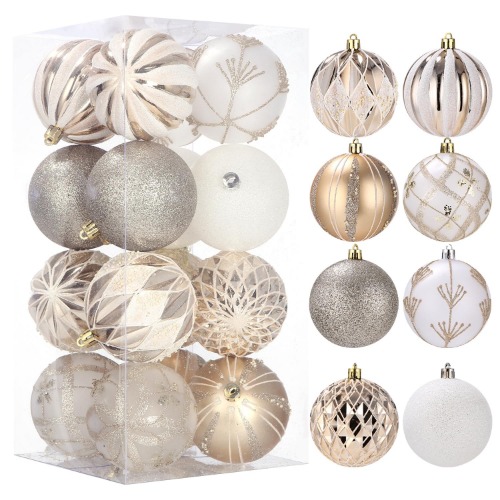 16 Piece Tree Ornaments (Champagne Gold)