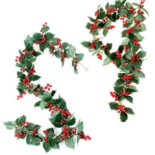 2x 200cm Christmas garland for curtain rod