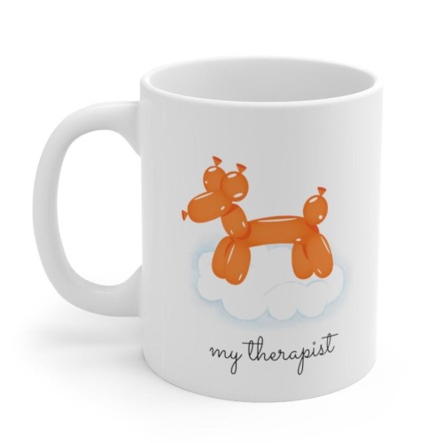 Orange Balloon Dog Theme Mug - 11oz