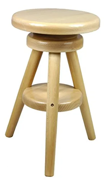 Magnetic Mobel® Hocker Massiv Schemel Stuhl Sitzmöbel Buche Drehhocker Barhocke 52-70cm (Lackiert Buche)