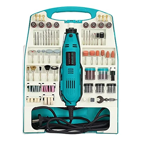 LARS360 Mini-Schleifer Schleifmaschine 226 teilig inklusive Koffer Handschleifer Multischleifer Multitool Rotary Drill Grinder Schleifen Werkzeug (226 teilig)