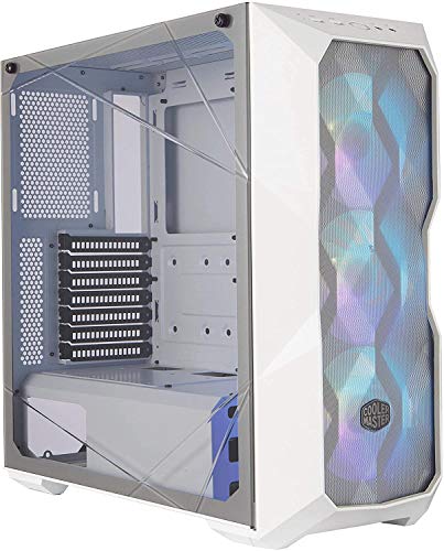 Cooler Master MasterBox TD500 Mesh - ARGB-PC-Gehäuse mit 3 vorinstallierten Lüftern x 120 mm, gehärteter Glas-Seitenwand, flexiblen Luftstromkonfigurationen - Weiß - TD500 Mesh Weiß