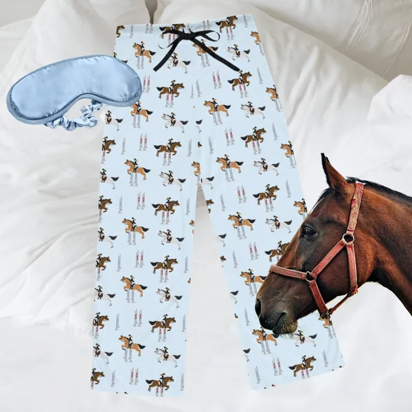 Preppy Pajamas | Colorful Jumpers - Women&#39;s Horse Pajama Pants, Girls Sleeping Pants, Gift for Horse Lovers, Horse Mom, HorseDigs