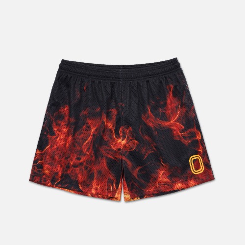 Orange Flame Shorts | L / Black