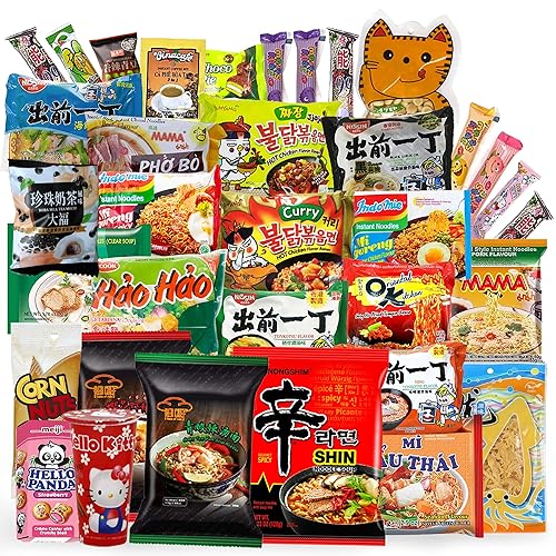 INFINITEESHOP Asian Instant Ramen Variety Pack with Sardines & Free Snacks | 12 Pack Assorted | Student Care Package