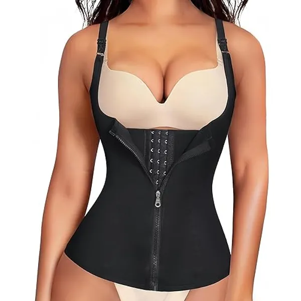 Womens Waist Trainer Corset, Adjustable Underbust Body Shaper Tummy Control Waist Cincher Trimmer Belt Sweat Workout Sports Girdles Band Shapewear