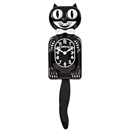 Small Kit-Cat Clock in Black - Black, White