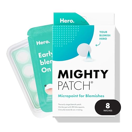 Mighty Patch Micropoint™ for Blemishes from Hero Cosmetics - Hydrocolloid Acne Spot Treatment Patch for Early Stage Zits and Hidden Pimples, 395 Micropoints (8 Patches) - 8 Count (Pack of 1)