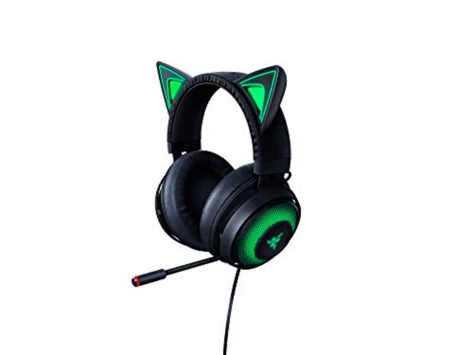 Razer Kraken Kitty Edition - Gaming-Headset (Chroma-Beleuchtung, Verkabelt für plattformübergreifendes Spielen, 50-mm-Treiber, 3,5-mm-Kabel mit Line-Controls) Schwarz - Kraken Kitty - Schwarz