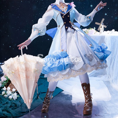 Game Genshin Impact Kamisato Ayaka Springbloom Missive French Style Long Dress Lolita Cosplay Costume - Costume / L