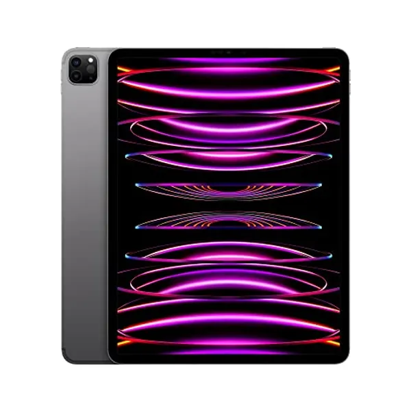 Apple iPad Pro 12.9-inch (6th Generation): with M2 chip, Liquid Retina XDR Display, 1TB, Wi-Fi 6E + 5G Cellular, 12MP front/12MP and 10MP Back Cameras, Face ID, All-Day Battery Life – Space Grey