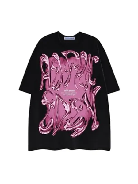 Aelfric Eden Metalic Graphic Tees Men Y2k Oversized T Shirts Women Vintage Tees Unisex Summer Tops