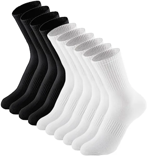 Irisbear Womens Crew Socks Casual Athletic Gym LightWeight Thin Cotton Socks 5 Pairs