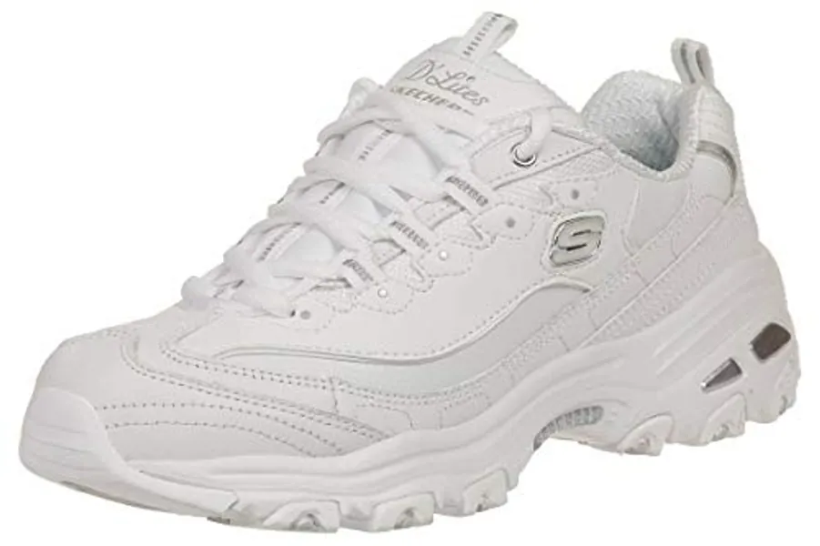 Skechers women's D'lites Fresh Start Memory Foam Lace-up Sneaker Fashion