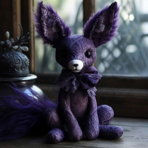 Goth Purple Fox Stuffed Animal | Default Title