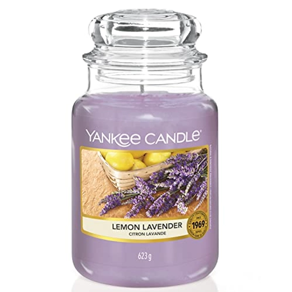 Yankee Candle Candela Profumata in Giara Grande, Lavanda al Limone, Durata Fino a 150 Ore