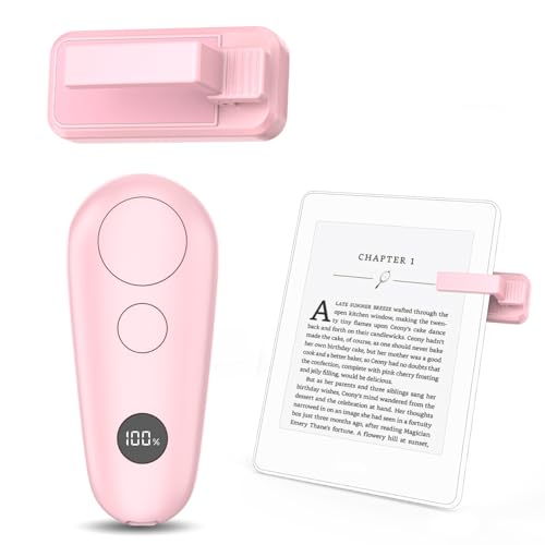 Remote Control Page Turner for Kindle Paperwhite Oasis Scribe eReaders, Page Turner Clicker for iPad Tablets Reading Novels Taking, Phone Camera Video Record Remote Triggers, Light Pink - Light Pink