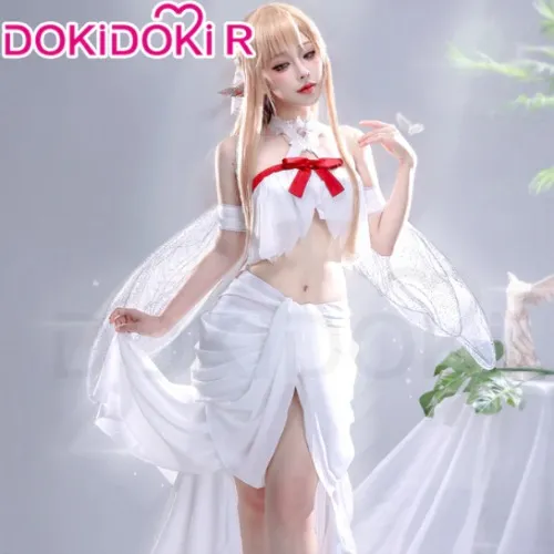 Sword Art Online Yuuki Asuna Cosplay Fairy Queen Costume 