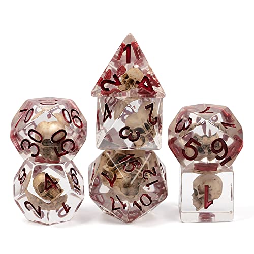 UDIXI Polyhedral Dice Set DND, D&D Dice Set for Dungeons and Dragons, Skull Dice for DND RPG MTG and Other Table Games, d n d, - Skull