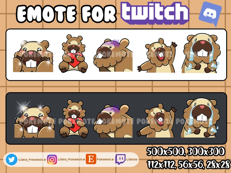 Twitch & Discord Emote pack | Bidoof