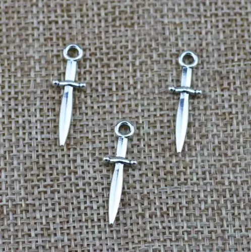40pcs/lot 7x24mm Metal Small Dagger Charms (120pcs)