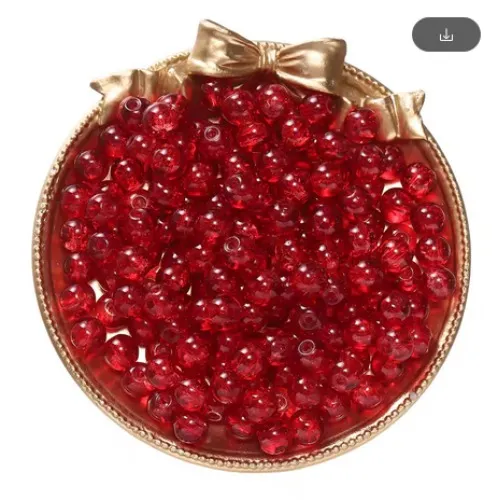 Glass Crackle Beads - Red - 100pcs