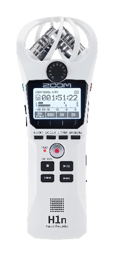 Zoom H1n Portable Recorder, Onboard Stereo Microphones, Camera Mountable, Records to SD Card, Compact, USB Microphone, Overdubbing, Dictation, For Recording Music, Audio for Video, and Interviews - White H1n (2018 Model)