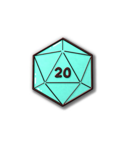 Mint D20 Filler Enamel Pin - October 2021 Pin Club - Mint D20 Filler Enamel Pin - October 2021 Pin Club