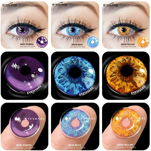 EYESHARE Color Contact Lenses For Eyes Anime Cosplay Colored Lenses Blue Purple Lens Yearly Eyes Contact Lens with Contact Box