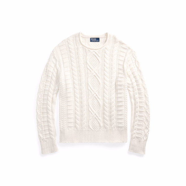 Aran-Knit Cotton Rollneck Jumper