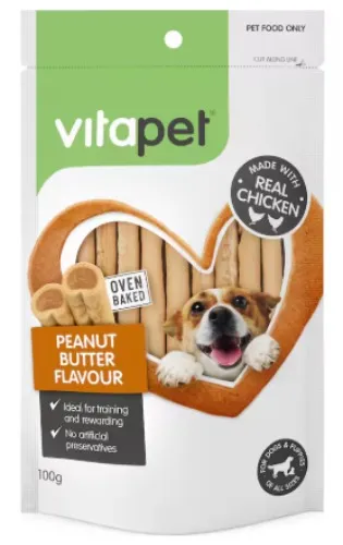 Dog Treats: Peanut Butter & Chicken Sticks