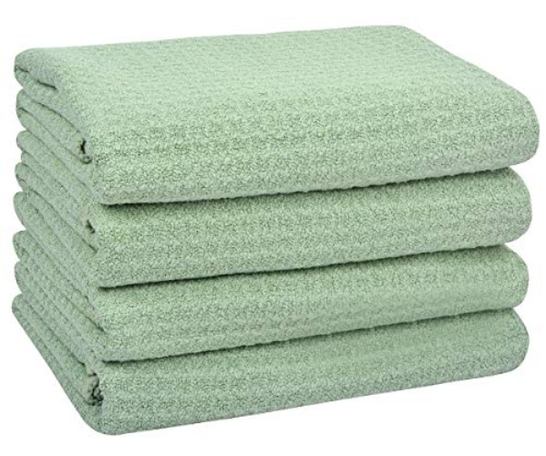 VIVOTE-Microfibre Tea Towels for Kitchen, Super Water Absorbent Dry Cloths, No Fluff Lint Residue Reusable Kitchen Dish Towels, Dry Quickly Tea Clothes, T Towels, Sage Green 40x60cm 280gsm - Green