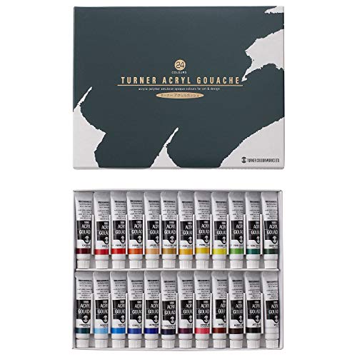 Turner acrylic gouache 24 colors set school (japan import) - 24 colors - Single Item